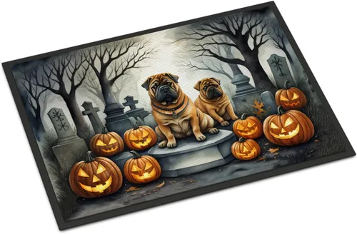 Miniatura 20 de Caroline's Treasures DAC2011MAT - Felpudo de Halloween espeluznante con diseño de Beagle, de 18 x 27 pulgadas, para interiores y exteriores