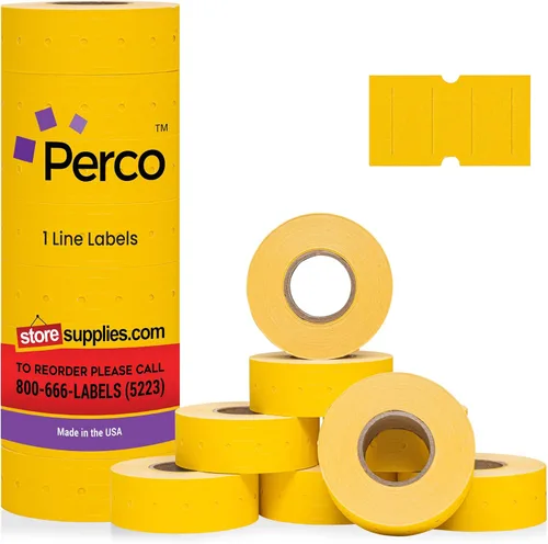 Miniatura 19 de Etiquetas azules Perco de 1 línea - 8 rollos, 1 funda, 8,000 etiquetas en blanco para pistolas de precio y fecha de 1 línea Perco - Fabricadas