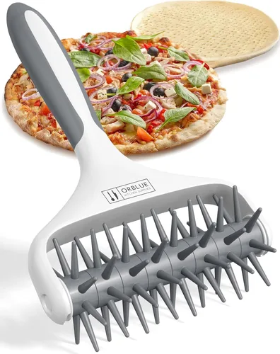 Miniatura 11 de Orblue Soporte para masa de pizza, rodillo para masa con espinas, herramienta de acoplamiento de pizza para cocina doméstica y comercial - Gris