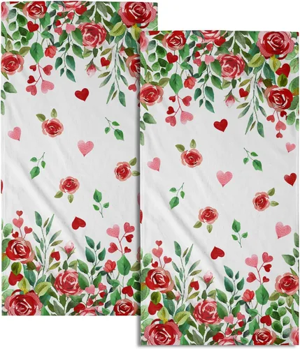 Miniatura 67 de Giwawa Juego de 2 toallas de mano con diseño floral de cerezo, suaves y absorbentes, para baño, cocina, hotel, spa, decoración Flor de cerezo rosa