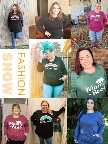 Miniatura 5 de AURISSY - Sudaderas de manga larga con bolsillos para mujer, tallas grandes