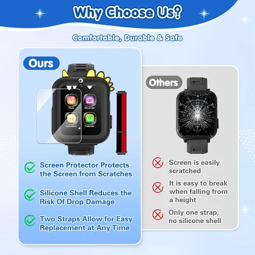 Miniatura 5 de MOFGDNI Reloj inteligente para niños con 39 juegos, pantalla táctil, cámara, video, reproductor de música, podómetro, calculadora, calendario