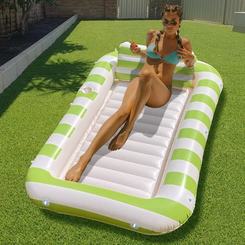 Miniatura 8 de Float Joy Tanning Pool Floats Adult Inflatable Tanning Bed for Backyard Lake Floats Tanning Pool Lounger Sunbathing Pool Flotador de piscina