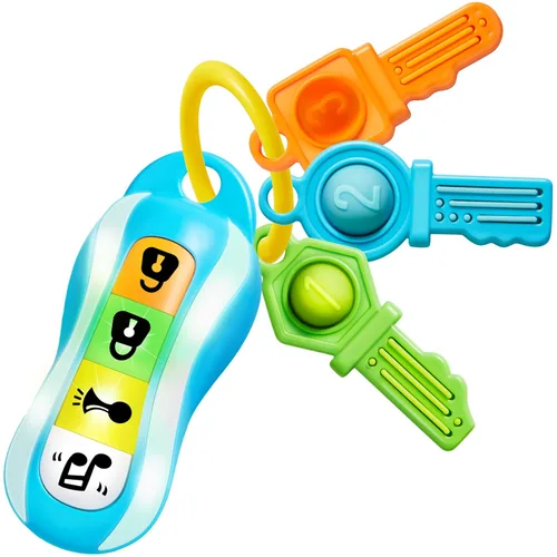JOYIN Mordedor de llaves de coche para bebés, juguete sensorial de aprendizaje para niños pequeños con música y luces, juguetes musicales para