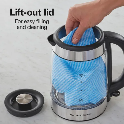 Miniatura 3 de Hamilton Beach Electric Tea Kettle, Water Boiler & Heater, 1 Liter, 1500 Watts for Fast Boiling, BPA Free, Cordless Serving, Auto-Shutoff & Boil-Dry