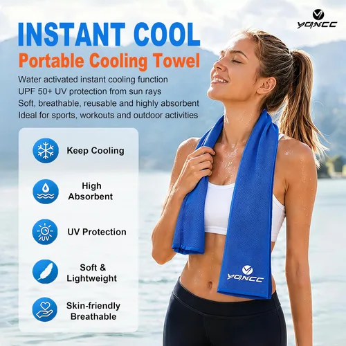 Miniatura 2 de YQXCC Paquete de 8 toallas refrescantes (47 x 12 pulgadas), toalla de cuello fría de hielo, microfibra suave y transpirable para yoga, golf, 8
