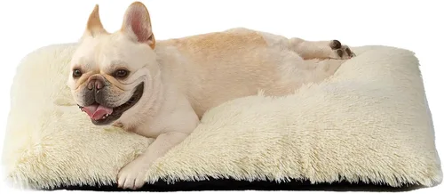 Miniatura 20 de EHEYCIGA Cama Esponjosa para Jaula de Perros Grandes, Almohadilla de Jaula de Piel Sintética Afelpada, Cama Calmante Anti-Ansiedad para Perros Negro