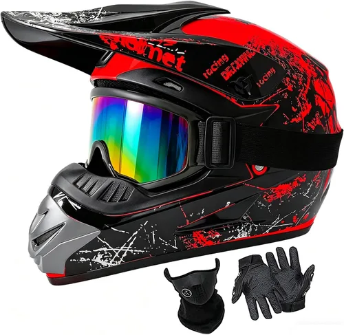 Cascos de Dirt Bike para Jóvenes de Moda para Niños, Motocross, Motocicleta, BMX, ATV, Todoterreno, Cuatro Ruedas, Cascos Integrales para Bicicleta