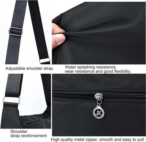 Miniatura 6 de Bolsos cruzados para mujer, bolso de hombro espacioso con múltiples bolsillos, bolso cruzado a la moda, bolso de mano con asa superior