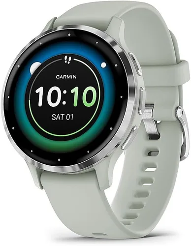 Miniatura 2 de Garmin Venu 3S Health Fitness - Reloj inteligente GPS con bisel de acero con caja gris salvia de 1.614 in, paquete 010-02785-01 con paquete