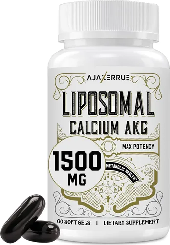 Suplemento AKG de calcio liposomal de 1500 mg (ácido alfa-cetoglutárico), más eficaz que AAKG, Ca AKG para la longevidad, defensa de la edad,