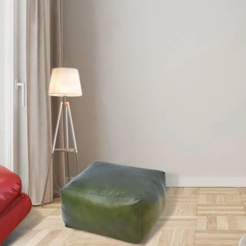 Miniatura 25 de Rugsotic Carpets Puf de cuero de cabra redondo hecho a mano ecológico negro – Puf de forma redonda, 14.0 in x 14.0 in x 14.0 in x 14.0 in, liso