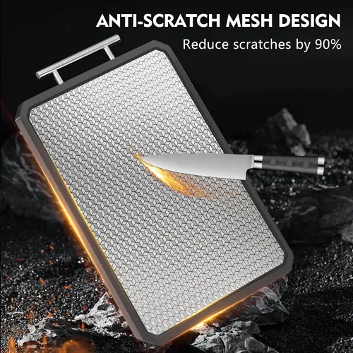 Miniatura 2 de Tabla de cortar de doble cara de acero inoxidable, tabla de cortar grande no tóxica con pajita de trigo para cocina, resistente a los arañazos, apta
