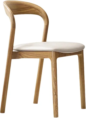Miniatura 14 de Sillas de comedor de madera maciza con respaldo curvo, sillas de comedor modernas de mediados de siglo, sillas de comedor tapizadas de tela
