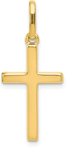 Colgante de cruz de oro amarillo de 14 quilates 1 pulgada 1102in x 0512in regalos de joyería para mujeres esposa mamá regalos para hombres marido y