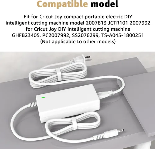 Miniatura 7 de Cable de alimentación compatible con Cricut Joy Machine modelo 2007813 JCTR101 2007992 PC2007992 GHFB23405 SS2076299 TS-A045-1800251 para Cricut Joy