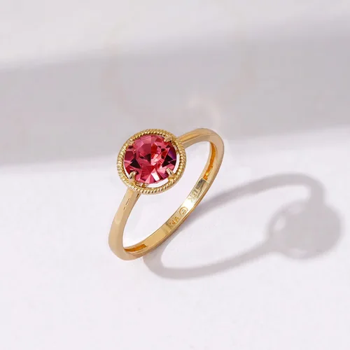 Miniatura 3 de Tienda Collection 10k Gold Imported Crystal March Birthstone Ring
