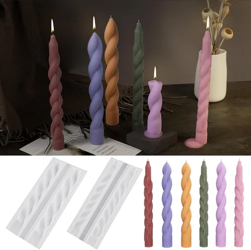 Miniatura 10 de Molde de vela de ardilla, moldes de silicona de fundición de resina para decoración del hogar y fabricación de velas, molde en espiral de onda