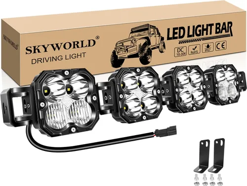 Miniatura 9 de SKYWORLD Luz LED Cuadrada Tipo Pod de 4.3 pulgadas, 30W 2500 LM, Luz Antiniebla de Conducción Todoterreno para Carro 4x4 Camión UTE ATV Barco