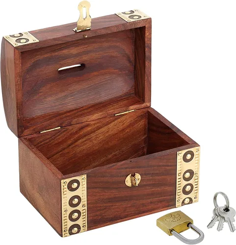 Miniatura 3 de Caja de ahorro de dinero con banco de monedas, bancos para adultos, alcancía de madera para vacaciones (Design_3)