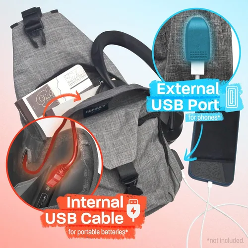 Miniatura 9 de Nupouch Mochila cruzada antirrobo, carga USB, mochila ligera para viajes, senderismo, todos los días