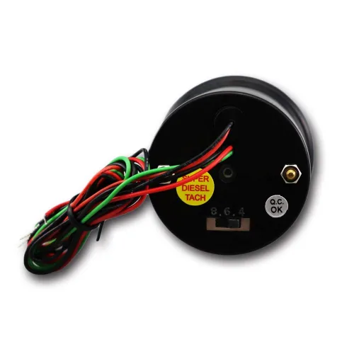 Miniatura 5 de MOTOR METER RACING 52 mm 2-1/16" Tacómetro Universal para Alternador de Motor Diesel 6000 RPM Esfera Negra en Salpicadero