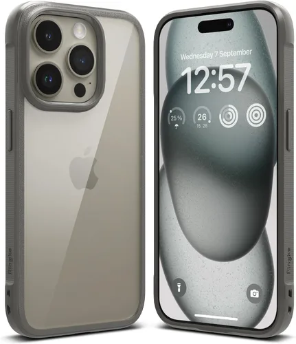 Miniatura 12 de Ringke Fusion Bold - Funda para iPhone 15, lados texturizados para agarre, tecnología antiamarilleo, parte trasera transparente para mostrar el Negro