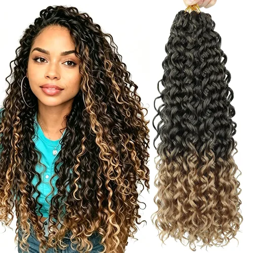 Miniatura 11 de 8 Packs Curly Crochet Hair GOGO Curl Crochet Hair for Black Women Deep Wave Braiding hair Water Wave Crochet hair Extensions Synthetic Bohemian