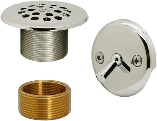 Miniatura 10 de Westbrass R92K-62 - Cubierta de drenaje de rejilla de rosca fina de 1-3/8 pulgadas con placa frontal de palanca de viaje y buje adaptador de Mate