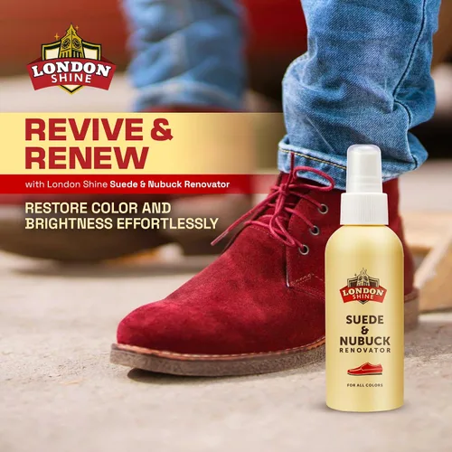 Miniatura 4 de London Shine Spray renovador de gamuza y nobuck Impermeable y repelente de manchas Restaura el color y la textura Para zapatos, botas, bolsas