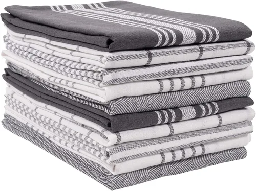 Miniatura 18 de KAF Home Soho - Juego de 10 toallas de cocina Toallas de té de 18 x 28 pulgadas Juego mixto suave y absorbente de toallas planas (beige)