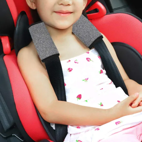 Miniatura 3 de Accmor Fundas de correa de asiento de automóvil para bebés y niños, fundas de correa de asiento de automóvil, almohadillas de hombro, fundas de Gris