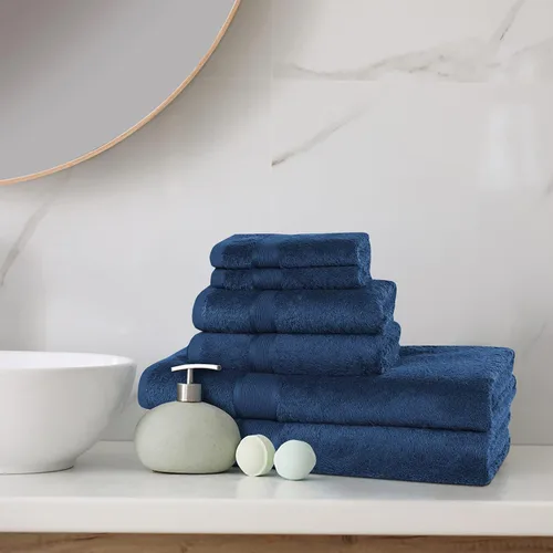 Miniatura 4 de Boston Linen Co. - Juego de 6 toallas de baño, 2 toallas de mano, 2 toallas de baño y 2 toallas faciales, 100% algodón de calidad hotelera, suave