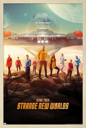 Miniatura 7 de Star Trek: Strange New Worlds - Póster de pared de arte clave, 22.4 pulgadas de largo x 14.7 pulgadas de ancho, versión enmarcada de madera