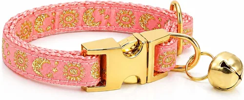 Miniatura 12 de waaag Pet, Moons Stars Suns - Collar para perro y gato, múltiples diseños Crescent Celestial, collar de correa para perro y gato, tamaño XXS
