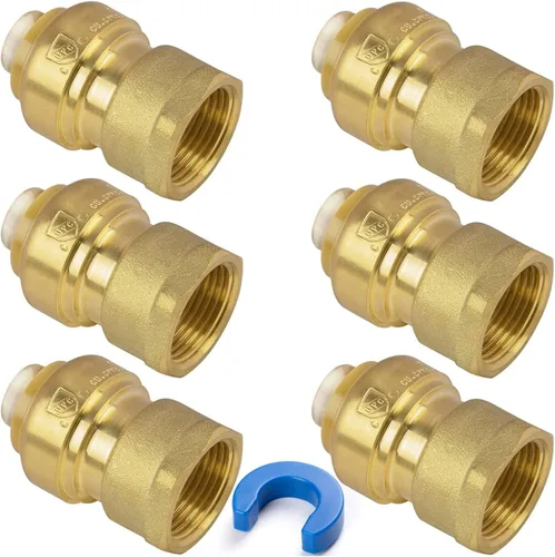 Miniatura 13 de Adaptador macho PTC de 1 pulgada a 1 pulgada NPT Push-Fit, Empuje para conectar accesorios de plomería de latón para cobre, CPVC, tubos PEX