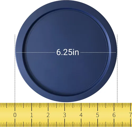 Miniatura 2 de Tapas de repuesto para recipientes de vidrio Pyrex para almacenamiento de alimentos de 4 tazas, tapas redondas de plástico de 6 pulgadas que se Azul
