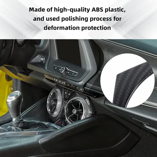 Miniatura 4 de Cubierta de ventilación de salida de aire de fibra de carbono, accesorios interiores compatibles con Chevrolet Chevy Camaro 2016-2026