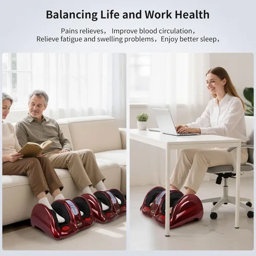 Miniatura 5 de H&B Luxuries Shiatsu - Máquina de masajeador de pies con control remoto, masajeadores de amasado y rodado para el hogar para pies, tobillo