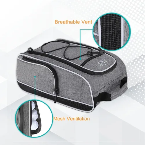Miniatura 5 de Wolt Bolsa para zapatos de golf - Bolsas de transporte para zapatos deportivos y de viaje con ventilación y doble bolsillo exterior para accesorios