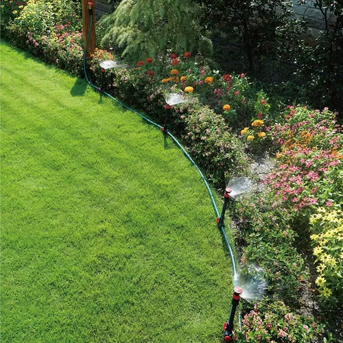 Miniatura 2 de Eden 98063 Sistema de riego de jardín con diseño flexible multiajustable sobre el suelo, rociador y manguera, juego de riego de plantas de bricolaje