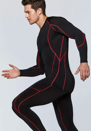 Miniatura 5 de TSLA - Paquete de 1 o 3 camisas de compresión de manga larga FPU 50 para hombre camisa de entrenamiento atlético protector de erupción para deportes