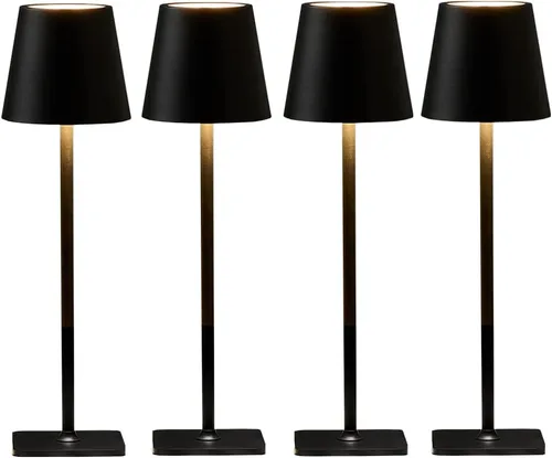Paquete de 4 Lámparas LED de Mesa Inalámbricas - Lámparas Recargables Inalámbricas al por Mayor de 4, Lámpara de Mesa Impermeable para Exteriores