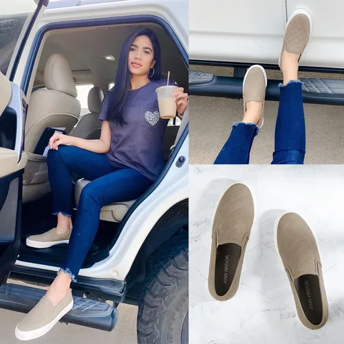 Miniatura 4 de JENN ARDOR Zapatos deportivos sin cordones para mujer, zapatos casuales perforadosacolchados, zapatos planos de moda para caminar