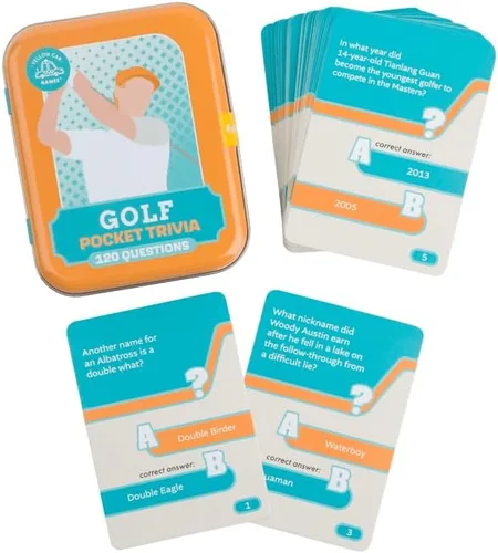Miniatura 2 de Sports Trivial Pursuit Game – Juego de cartas de golf divertido y desafiante juego de 60 cartas con 120 preguntas – Juegos de trivia de bolsillo