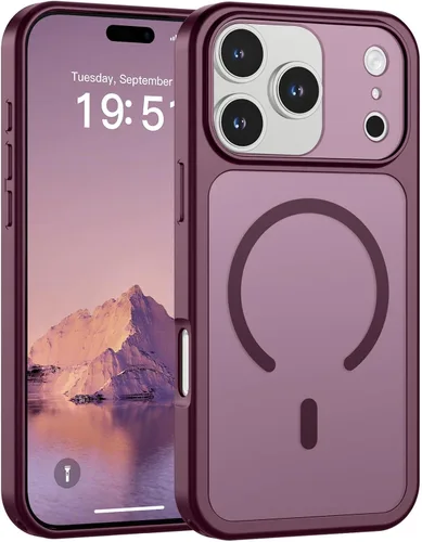 Miniatura 70 de SUPFINE Funda magnética para iPhone 11 Pro Max (compatible con MagSafe) (protección contra caídas de grado militar), delgada, translúcida mate, a