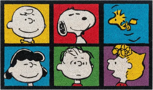 Miniatura 4 de Gertmenian Peanuts Snoopy Coir Felpudo – Tapete de bienvenida de 2 x 3 (paquete de 2), ideal para zonas de alto tráfico en la puerta delantera