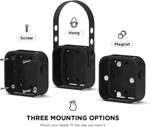 Miniatura 4 de elago Soporte para Apple TV, 3 opciones de montaje (imán, colgar, tornillo), compatible con Apple TV 4K 2021 / HD y todos los modelos, evita