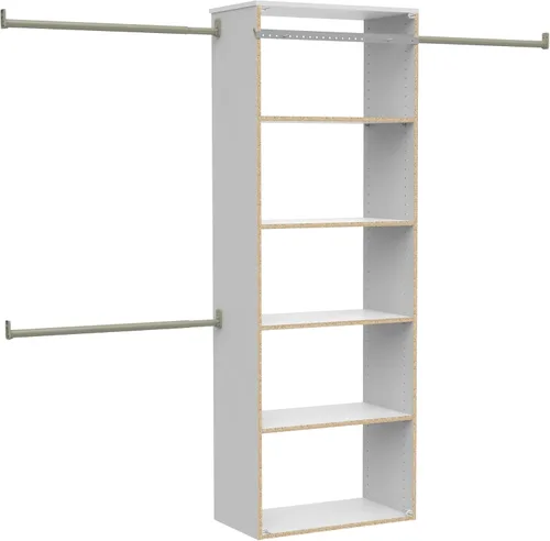 Miniatura 2 de ClosetMaid SuiteSymphony - Kit de armario colgante incluye (1) torre, (3) varillas para armario y (6) estantes, color blanco
