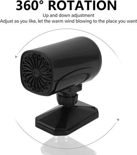 Miniatura 5 de Generic - Calefactor de coche portátil, desempañador y descongelador de parabrisas, 12 V 150 W giratorio 2 modos, calefactor y desempañador de coche